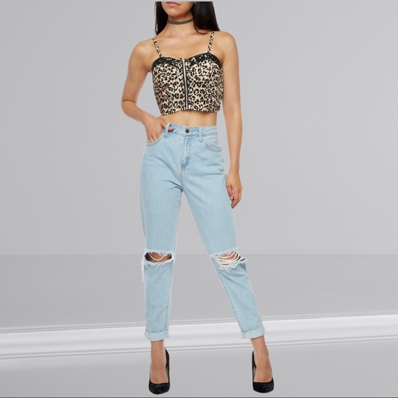 NWT - Zip Front Lace Trim Bustier - Picture 4 of 9